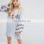 Embroidered smock style dress with frill layered sleeve detail
