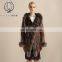 Elegant Style Sheep Fur Leather Overcoat Double Face Fur Coat Fox Fur Hooded Lamb Fur Skirt Jacket