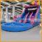 Cheap price outdoor water park pink water slide with pool