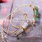 Wholesale natural agate chip stone Crystal act the role six Anglecylindrical simple fashion adjust bracelet
