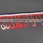 Fashion high quality red color plastic bead with ribbon trim tassel beaded fringe trim for clothing