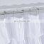 I@home Modern Wholesale Eco Friendly Waterproof Bathroom White Ruffle Shower Curtain Polyester