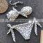 2019 New Style Fashion Hot Ladies Bikini Set Tops Cut Out Padded Bow Dot Women Swimsuit Low Waist Plus Size
