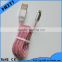 Red Color usb lighting cable for mobile phone charger 1m