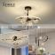 New Listed Black Gold Luxury Bedroom Living Room Decoration Modern Glass Indoor LED Ceiling Lamp
