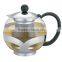 fashion glass teapot, stainless steel flower pot, borosilicate glass kettle