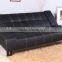 Modern Sofa Sleeper Handy Living Futon Sofa Bed in Black Leather