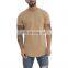 Online shopping oversize drop hem street wear Trendy casual Custom Logo T-shirt for men Scooped Bottom Customize tees