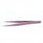 Tweezers beauty tool planting/grafting eyelashes bird's nest hair picking stainless steel straight head tweezers pink pointed cute sticker