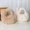 36New plush cloud hand purified color bag Autumn and winter bag women's hand bag all fluffy pleated handbag