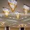Modern custom hotel entrance long coloured art deco glass tube pendant chandelier