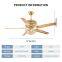 LED Light Silver Ceiling Fan Elegant Iron Blades Ceiling Fan with LED Light and Remote Control