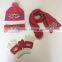 2016 winter knitted scarf, winter hat and winter glove sequin set