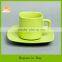 Small capacity cololful square shape cup/ ceramic coffee mug with saucer tea set, LJ-3002