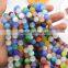 CE1030 Matte Colored Cat's Eye Beads,Cats Eye Stone Beads,Dull Polished Frosted Multicolor Cat's Eye Stone Beads Strands