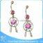 Medical Steel Banana Bar Hanging Zircon Dream Catcher 14G Belly Ring Body Piercing