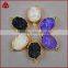 Dazzling druzy oval connector amethyst tones white black crystal druzy drusy pendant with two bails                        
                                                Quality Choice