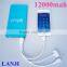 2015 High Quality Power Bank 12000mah Power Bank Dual Port