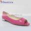 Wholesale high quality pink open toe patent leather flat women's shoes