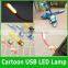 Portable USB LED Light Bendable Mini Lamp Cartoon cute styel USB Port PC Power Bank Partner Computer Tablet PC