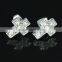 austrian crystal gold stud cross vintage earrings