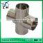 4 way sanitary cross pipe fitting