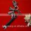 Multi-usage Zinc Alloy Leather Wrapped Spanner Keychain