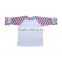 Wholesale 2016 Boutique Baby t shirt Toddler Girls Striped sleeve Raglan Shirt 3/4 Ruffle Sleeve Shirt