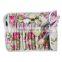 Rose Flower Print Pattern 12pcs/set Goat Hair Cosmetic Brush Pink Handle Color Makeup Brushes Set Kit Free Shipping