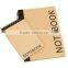 Spiral binding brown paper notebook with pen