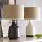 new design modern style beige poly table lamp with white fabric shade for home or hotel decor