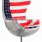 Arne Jacobsen Replica Flag Aluminium Egg Chair