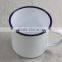 Wholesale Cheap White Custom logo enamel cup/mug with customized decal