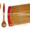 Bamboo Cutting Board and 5 Piece Kitchen Tools with Silicone Handles