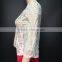 2016 White Beige Sheer Floral Lace Blouse for Middle Aged Women Ladies Crochet Top