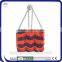 Multicolor Crochet Straw Bag With Metal Handle