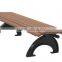 Outdoor Solid Wood Bench Cast Iron legs
