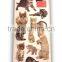 Vivid Animal Embossed Paper Sticker, Paper Sticker with Cat pattern for Decoration