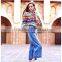 2016 hot sell new style personalized wide leg woman denim jeans low price