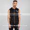 Blackout Mens Gym Sleeveless Hoodie OEM Muscle Bodybuilding Fitted Zip up Hoodie Wholesale Tracksuit Top gym wear