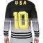 Fashion Design Mens Hockey Jersey Polyester Mesh Dri-Fit Long Sleeve T Shirt Full Sublimation Printed T Shirt Jersey