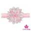 Korean Style Grosgrain Light Pink Polka Dot Hair Accessories Elastic Floral Soft Textile Baby Girl Headband