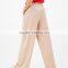 Casual loose wide leg tall sateen pink slacks pink dress pants womens