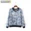 Pullover Sweatshirt With Leaves Pattern And Letters Embroidery for Women