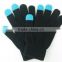 Ladies fashion hot knitted winter glove touch screen gloves smart phone 3 finger touch screen gloves