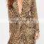 Stylish Nude Leopard Print Wrap Front Ladies Maxi Dress