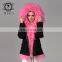 Mongolian Lamb Fur Coat Pink Wool Parka Ladies Jacken Wholesale