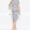 Hot Sale Women Pregnancy Maternity Clothes Jersey Bodycon Dress In Spot Print With Cross Front 2015