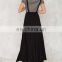 elegant front cloth button closure maxi skirt with adjustable suspender straps