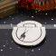 hot sale customized metal corrosion black elk stoving varnish coaster with pvc